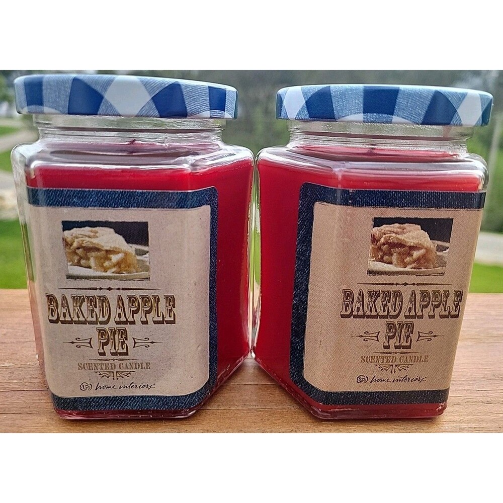 Home Interiors Baked Apple Pie Scented Candles Set of 2 NOS 1990's